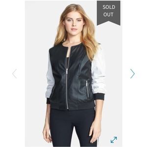 Kenneth Cole: Two-Tone Perforated Bomber Jacket